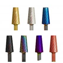 RolinStar 5.2 Small Trapezium Tapered Barrel Gold Silver Dark Purple Blue Rainbow Rose gold 5 color nail drill bits cutter