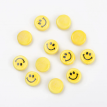 20pcs 8/10mm Ceramics Smiling Face Beads Septal Bead for Jewelry Making Bracelet DIY Handmade Beaded Necklace Accessories