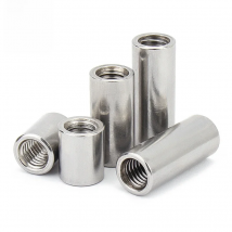 10pcs M3 M4 M5 M6 M8 304 Stainless Steel Lengthen Round Coupling Nut Internal Thread Cylindrical Joint Nut Sleeve Tubular Nuts
