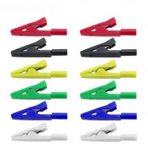 Peakelect P2009 Mini Insulated Alligator Clips with 2mm Socket Crocodile Clamp Connector 300V/10A Electrical Testing Tools