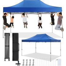 Gazebo da 3x4,5 m Gazebo pieghevole impermeabile stabile invernale Tenda da giardino Protezione UV Nessuna tenda da campeggio esterna per festival a parete laterale