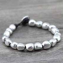 Anslow Sale New Design Handmade DIY Zinc Alloy Beads Unique Silver Plated Friendship Wrap Bracelets Birthday Day Gift LOW0497LB