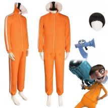 Movie Vector Cosplay Costume Orange Jakect Pant Glasses Wig Outfits Victor Set Mushroom-shaped Halloween Fancy Suit Party Prop