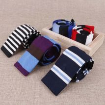 Fashion Men's Colourful Knit Tie Stripe Vintage Knitted Ties Dot Sample Necktie Narrow Slim Skinny Woven Cravate Narrow Neckties