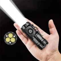 High Quality 3*SST20 LED Flashlight 18350 Super Bright Torch Rechargeable USB Light Waterproof with CAP CLIP for Hiking Camping