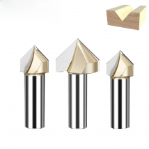Tideway 90 Degrees V-type Woodworking Milling Cutter Carbide CNC Router Bit V Groove for Wood MDF Cutting Slotting Engraving