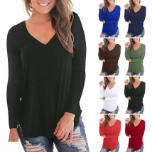Plus Size S-5xl Summer Women Long Sleeve Women Top V-neck Long-sleeved Women T-shirt Female Oversized T-shirt Women Sexy Tops