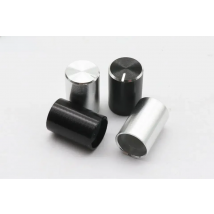 10pcs black silver aluminum alloy knob switch cap / 10mm * 15mm hole 6MM amplifier audio volume potentiometer DIY knob cover