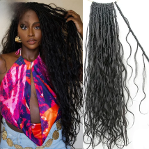 Body Wave Pre-Looped Crochet Boho Locs With Human Hair Curls Goddess Locs Body Wave Full Ends Hair Extensions For Black Women