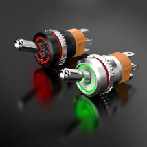 LANBOO 16MM chrome toggle switch Oxidized black available 5-24V/220V 2 position /3 position 1NO1NC LED display 15A high current