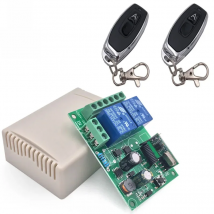 433MHz Universal Wireless Remote Control AC220V 2CH rf Relay Receiver and Transmitters for Universal Garage and Light Control