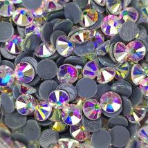 All Size Top Quality Crystal AB/Clear Hot fix Rhinestones Super Bright  Glass Strass Iron On stones For Fabric Garment