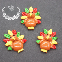 10pcs Resin Halloween turkey Flatback Cabochon Miniature Art Supply Decoration Charm Craft DIY,25*31mm