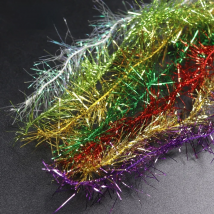Bimoo 2m/pack 3.5cm Width Long Hair Ice Chenille Crystal Flash Fly Tying Material for Saltwater Streamer Fly Marabou Jig Lure