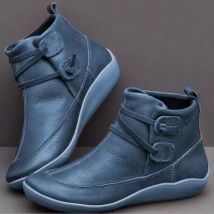 Women Boots Ankle Boots Roman Pointed Casual Booties Spring Autumn Women Leather Boots Ladies Casual Shoes Botas Femenina