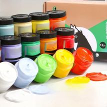 Marie's 12 colors Acrylic Paint Set,50ml/1.69oz Bottles in Box for Wall,Wood,Porcelain,DIY,Glass,Canvas,for Artist and Adults