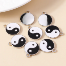 10pcs 18*21mm Enamel Kung Fu Tai Chi Charms Pendants for Necklaces Earrings DIY Making Yin Yang Charms Handmade Jewelry Findings