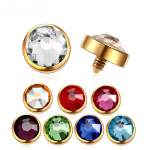 1Pc Titanium Gold Color Microdermal Piercing Fashion Micro Dermal Anchor Top Hide in Skin Diver Surface Piercing Body Jewelry