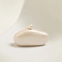 Shell Clutch Bag Acrylic pearl color purse women wedding evening party cute ivory pearl coffee color handbag new 2024