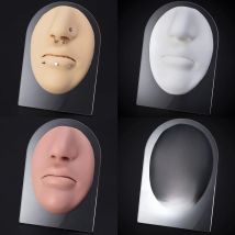 1pc Silicone Face Model Tattoo Piercing Practice Simulation Human Nose Mouth Body Model Display Tongue Belly Piercing Jewelry