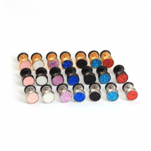 Alisouy 1Pair Black Gold Color Stainless Steel Barbell Round Stud Earrings Punk Women Men frosted Scrub Screw Ear Jewelry