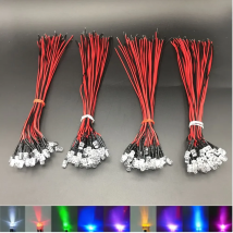 30-20-50-100pcs 3mm/5mm Red/Green/Blue/RGB 3V 5V 12V DC Round Pre-Wired Water Clear LED