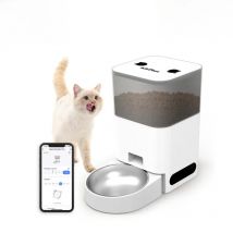 KITPLUS Automatic Cat Feeder, APP Control, Dog Feeder Automatic with Timer, Cat Food Dispenser, Locked Lid, Feeding＆Recordi