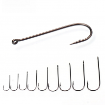 Elllv 50pcs 8# - 4/0 Long Shank Fine Wire Aberdeen Hook Saltwater Freshwater Fishing Live Bait/Sabiki Rigs/Bass Trout Fly Hook