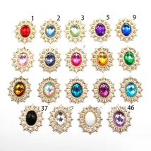 Popular 10 pieces 25 * 28mm alloy fashionable acrylic metal diamond button hand sewing supplies DIY hand clothing accessories