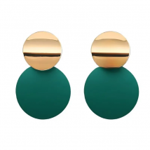 9 Colors Candy Double Round Metal Drop Earrings Charm Trendy Glossy Geometry Sequins Statement Brincos for Women Jewelry Gift