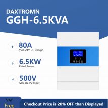Daxtromn 6.5KVA inverter solare MPPT 80A AC 220V DC 48VDC 500VDC ingresso fotovoltaico 5000W inverter ibrido a onda sinusoidale pura 5.5KW