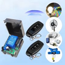 433MHz Universal Wireless Remote Control Switch DC 12V 2 CH Motor Light Relay Switch 50m Control Range,for Light/Gate/Motor/DIY