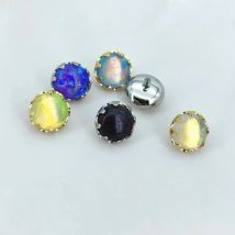 MDNEN ASTM F136 Titanium Internally Threaded Round  Opal Sea Urchin Top for Labret  Piercing Body Jewelry