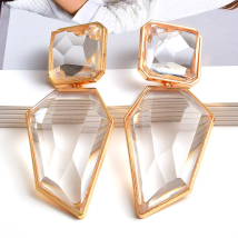 Fashion Jewelry Acrylic Geometric Dangle Earrings Trendy Clear Resin Drop Earrings For Women Femme Brincos Whoelsale