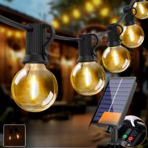 Led G40 Solar Globe Led String Lights Outdoor Waterproof Shatterproof Solar Hanging Lights for Backyard Bistro Decoration Light