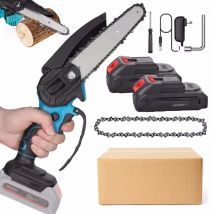 Motosega da 6 pollici Sega a catena elettrica a batteria rimovibile per batterie al litio da 21 V Oli ad alta potenza per la lavorazione del legno da giardino