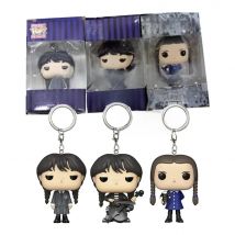 New Arrival Funko Pocket POP! Keychains The Addams Family Wednesday Cello Car Pendant Vinyl Action Figure Collection Model Toys