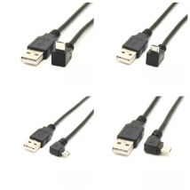 90 Degree Up Down Left Right Angled Micro USB Male to USB 2.0 male Data Charge connector Cable for Android phone tablet