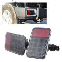 Pair Led Rear Bumper Fog Parking Reverse Brake Lights Lamp For Jeep Wrangler JK 2007-2016