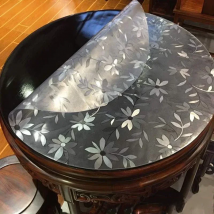 1.0mm PVC Round Transparent Table Cover Dinning Waterproof Tablecloth Round Desk Pad Soft Glass Heavy Duty Plastic Clear Mat