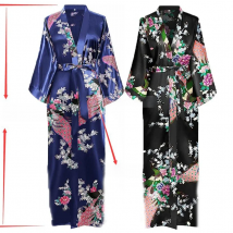 Sexy Women Long Robe With Pocket Wedding Bride Bridesmaid Dressing Gown Rayon Kimono Bathrobe Large Size S-XXXL Night Dress