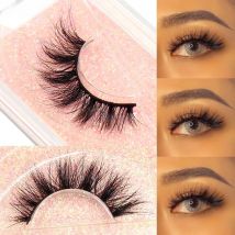 FOXESJI Makeup Mink Lashes Fluffy Soft Full Fake Eyelashes Thick False Eyelashes Wispy Lash Extension Natural 3D Eye Mink Lashes