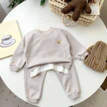 Toddler Outfits Baby Boy Tracksuit Cute Bear Head Embroidery Sweatshirt And Pants 2pcs Sport Suit Fashion Kids Girls Clothes Set