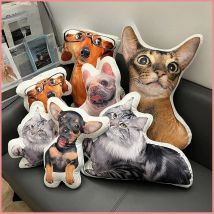 Photo Custom Shape Pillow Case DIY Pet Cushion Toys Dolls Stuffed Animal Dog Cat Picture Pillow Customization Sofa Car Cushion
