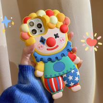 3D Cartoon Silicone Phone Case For iphone 17 16 15 14 Pro Max Face Cute Joker Clown Cases FO iphone 13 12 11 Shockproof Cover