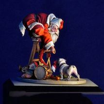 1/32  ancient man stand with dog  Resin figure Model kits Miniature gk Unassembly Unpainted