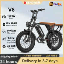 DEEPOWER V8 bicicleta eléctrica 1000W 48V 20AH batería extraíble bicicleta eléctrica 20 pulgadas todoterreno todo terreno bicicleta eléctrica para adultos