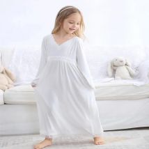 Kids Night Gown Spring Autumn Girls Long  Princess Dress Nightdress Soft Nightgown Clothing  Sleepwear Pijamas De Vestido