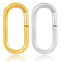 Casvort 2PCS 6g 4mm Minimalism Oval Ear Weights Hangers Chic Ear Gauges Plugs 316 Stainless Steel Piercing Women Body Jewelry