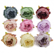50pcs/5cm Floret Rose Peony bud Artificial Silk Flower Head For Wedding Decoration DIY Decorative Wreath Fake Flowers